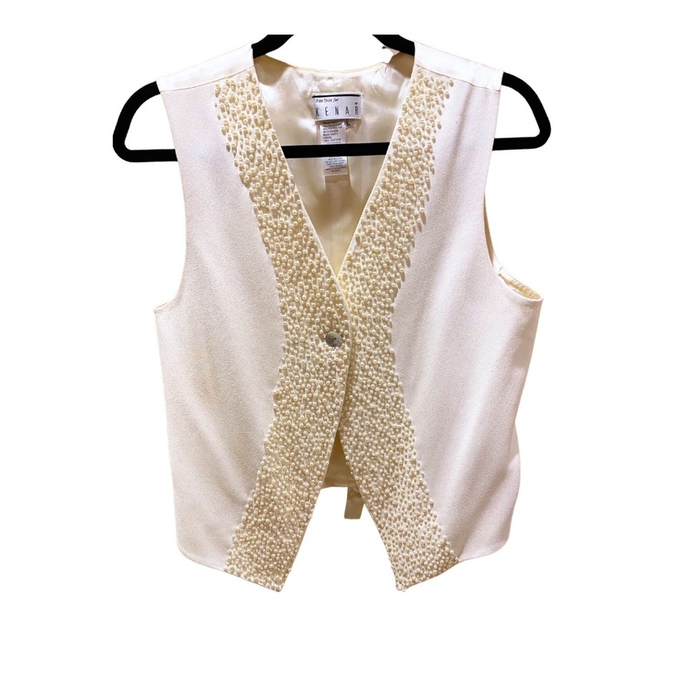 Vintage White Beaded Vest